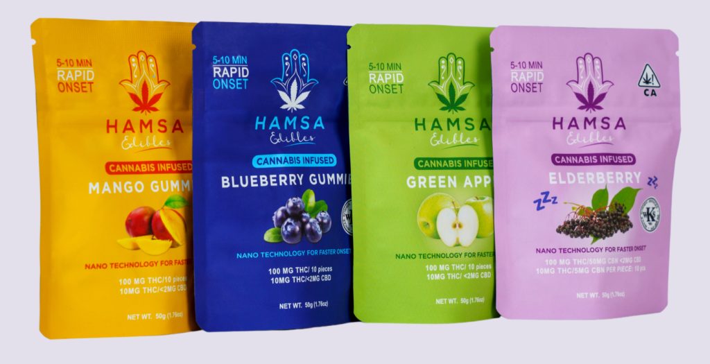 An image of all 4 of Hamsa's kosher certified cannabis edibles